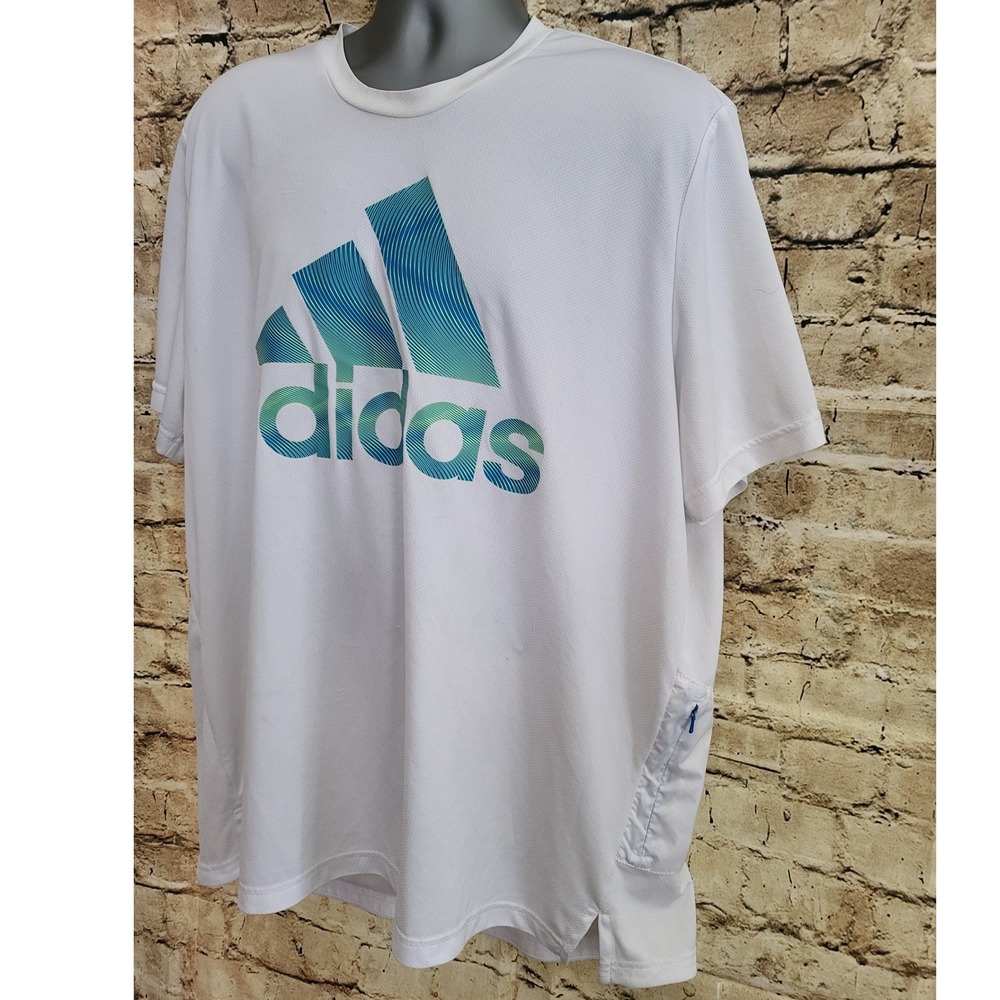 Adidas Aeroready Soccer Workout Jersey Shirt Mens 2XL White Athletic - Picture 4 of 7